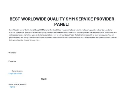SmmAhead - Worldwide Quality SMM Service Provider Panel